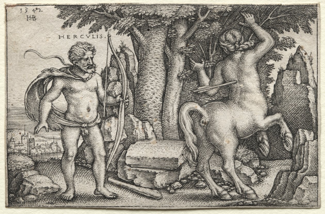 Herkules och Nessus, 1542. av Hans Sebald Beham