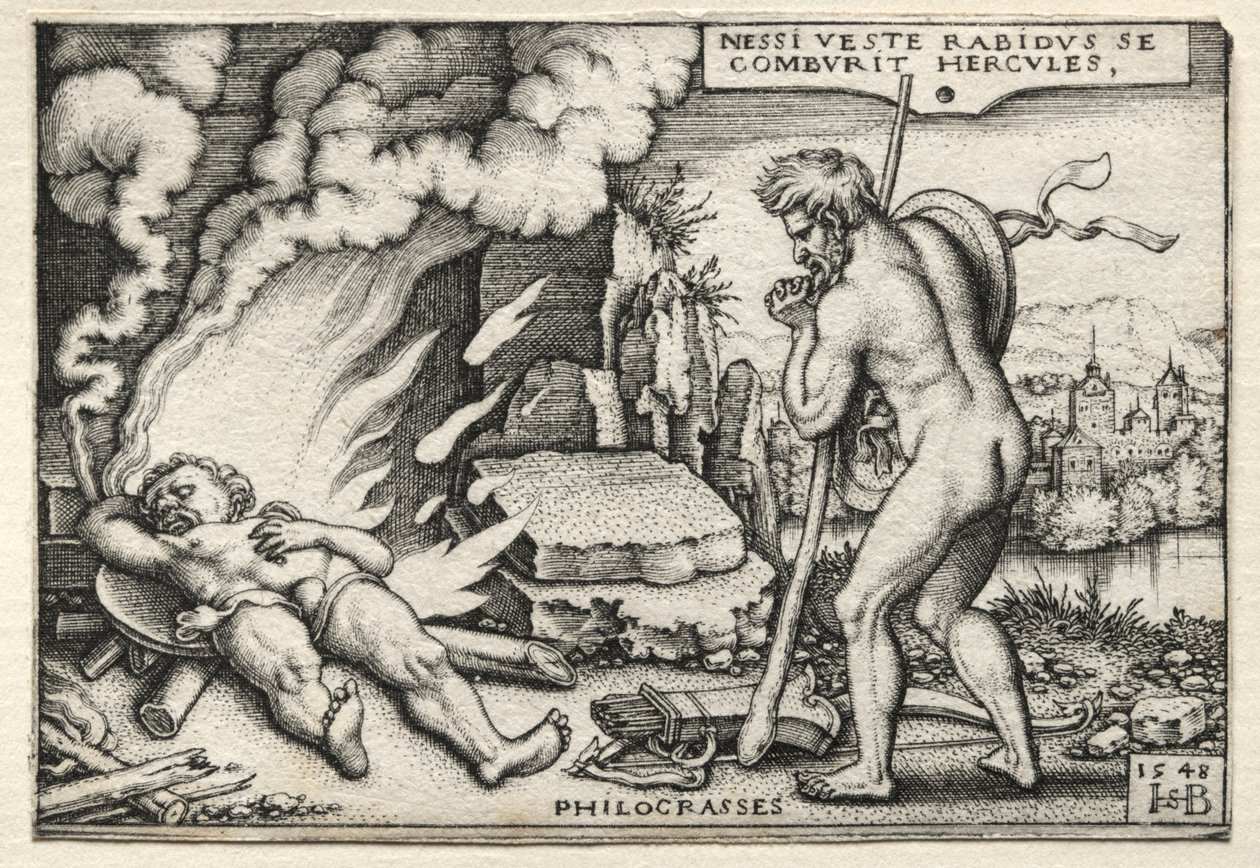 The Labours of Hercules: Hercules on his Pyre av Hans Sebald Beham