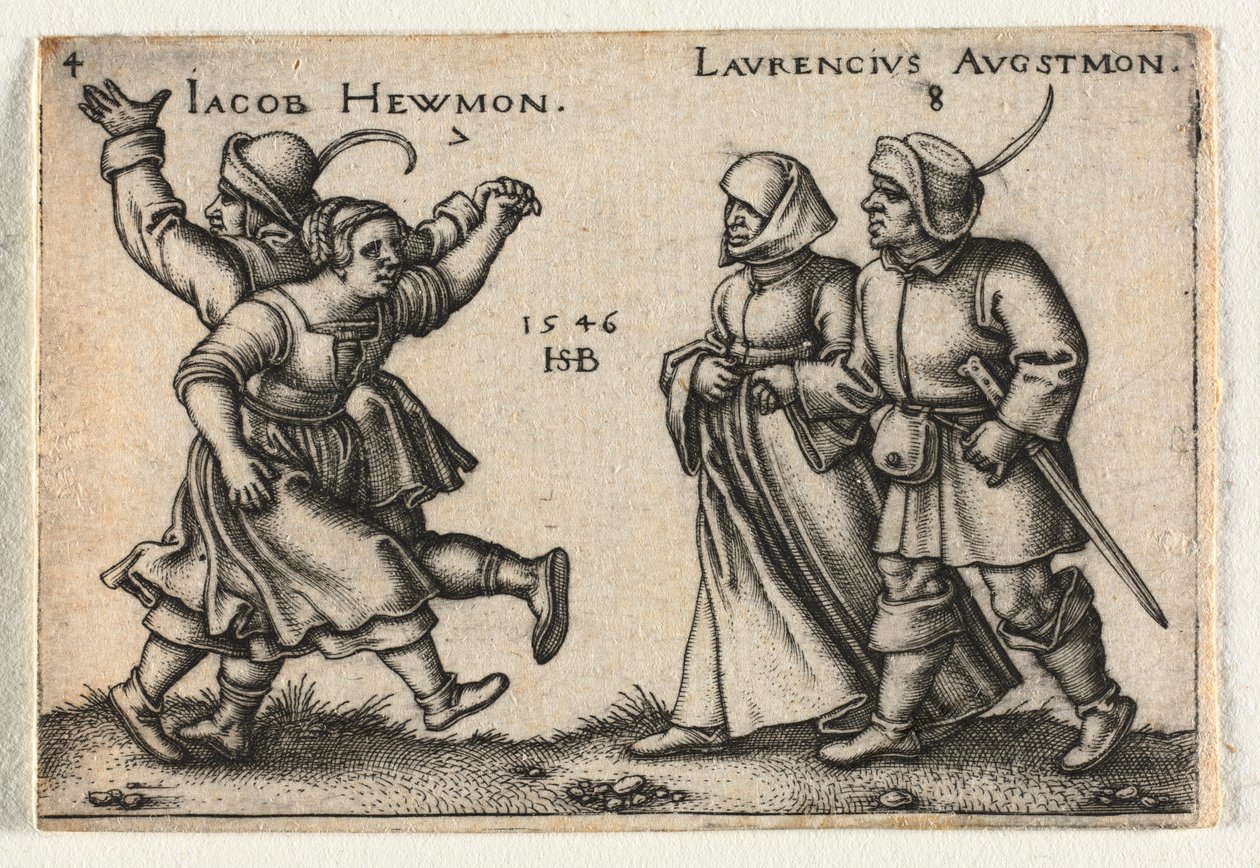 Bondbröllopet eller de tolv månaderna: 7 Jacob Hewmon 8-Laurencius Augstmon av Hans Sebald Beham