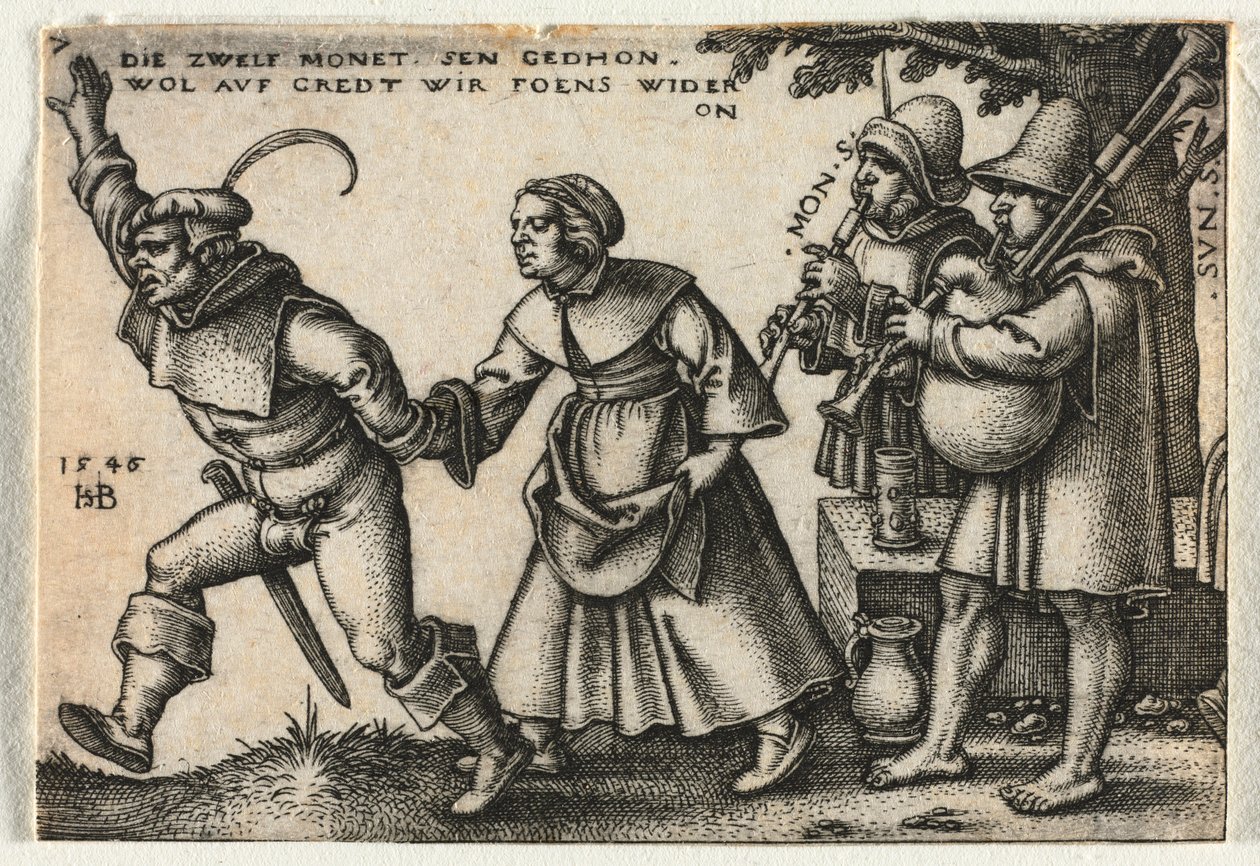 Bondbröllopet eller de tolv månaderna: nr 7, 1546. av Hans Sebald Beham