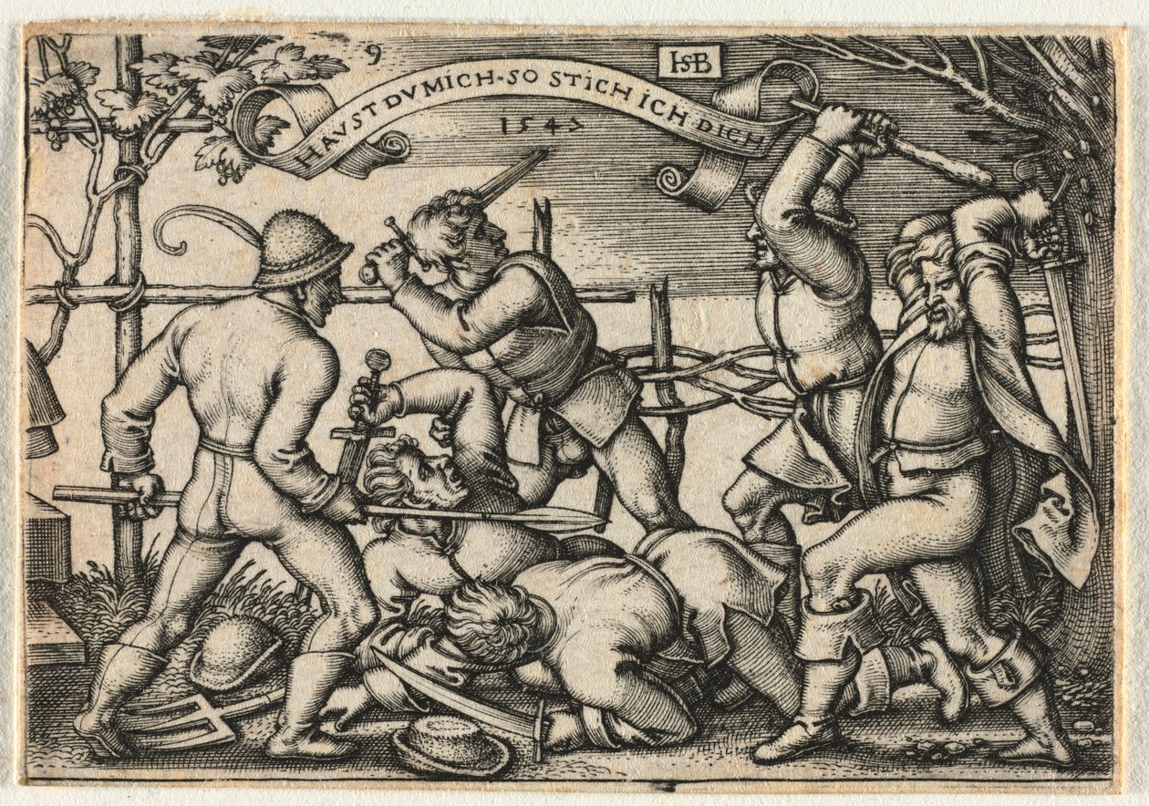 Bondbröllopet eller de tolv månaderna: nr 9, 1547. av Hans Sebald Beham