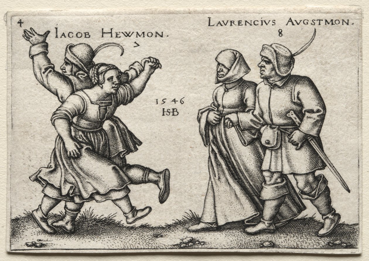 Byns bröllop: Jacob Hewmon Lawrencius Augstmon, 1546. av Hans Sebald Beham