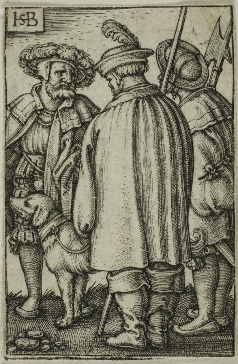 Tre soldater och en hund av Hans Sebald Beham