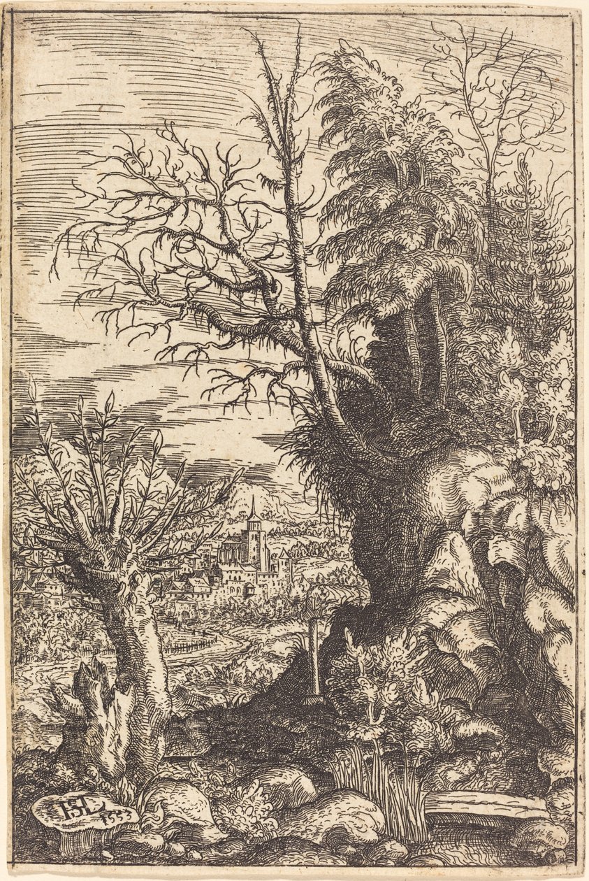 Landskap med pil, 1553. av Hans Sebald Lautensack