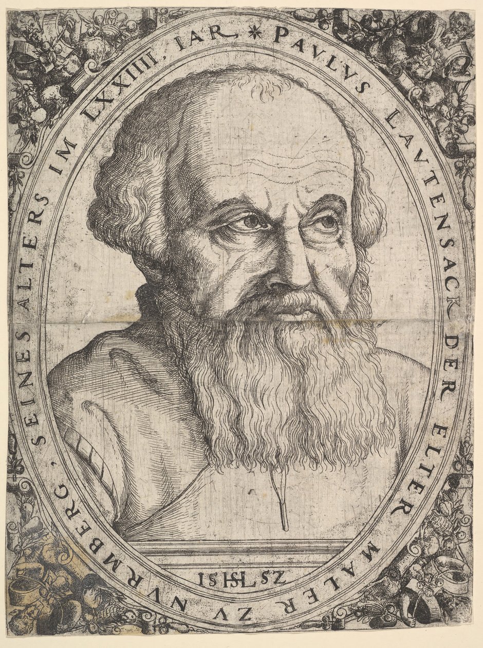 Porträtt av Paulus Lautensack den äldre, 1552. av Hans Sebald Lautensack