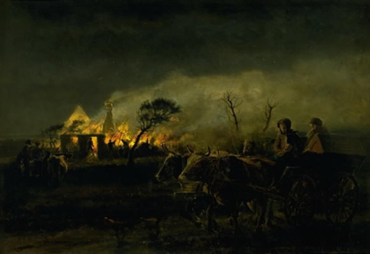 En gård i brand av Hans Smidth