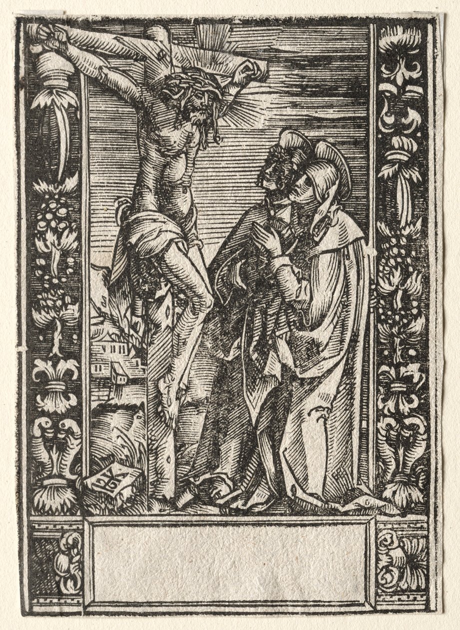 St. Maria och St. Johannes före korset. av Hans Springinklee