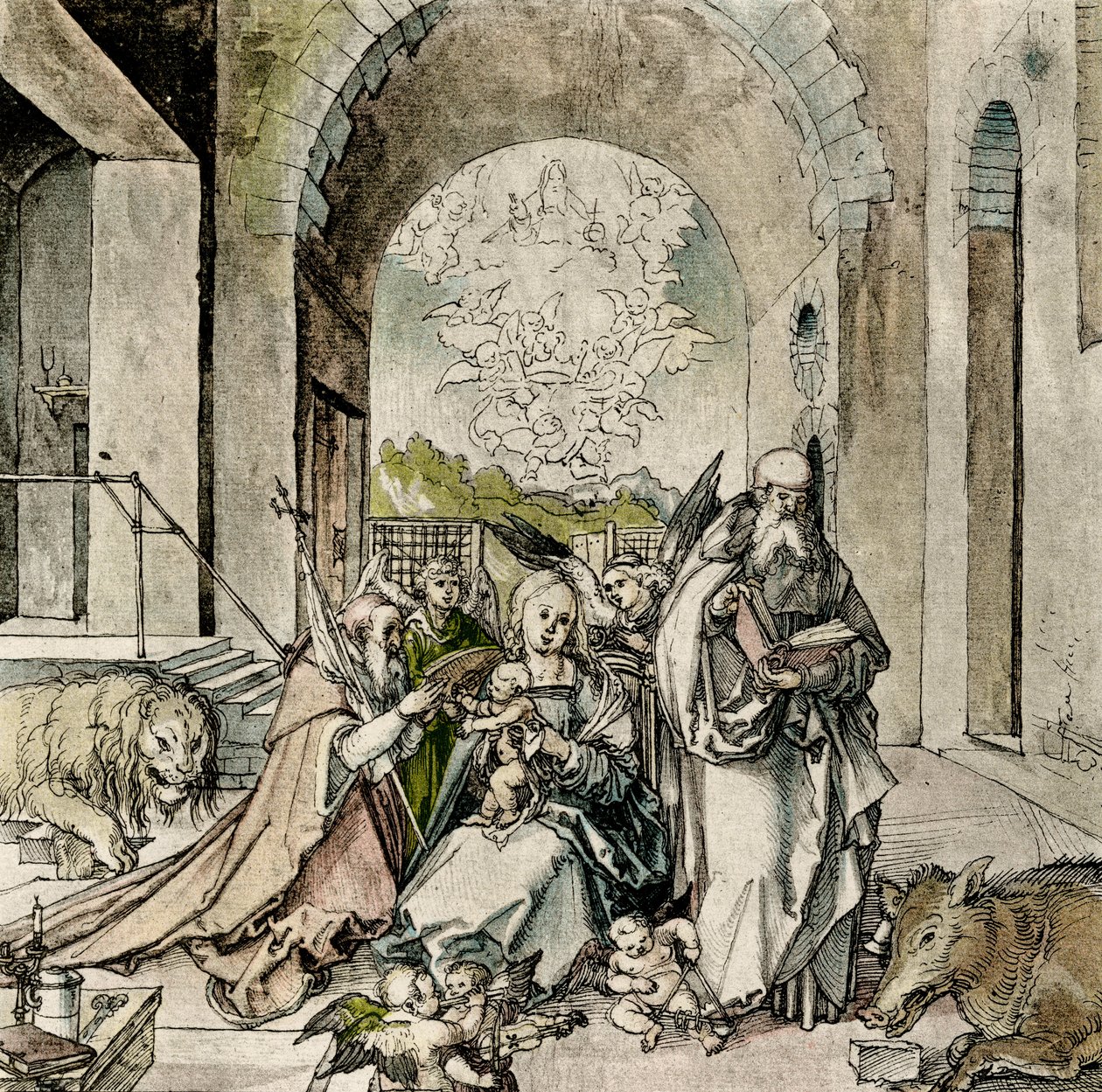 Madonna med St. Jerome och Anton av Hans Suess Kulmbach