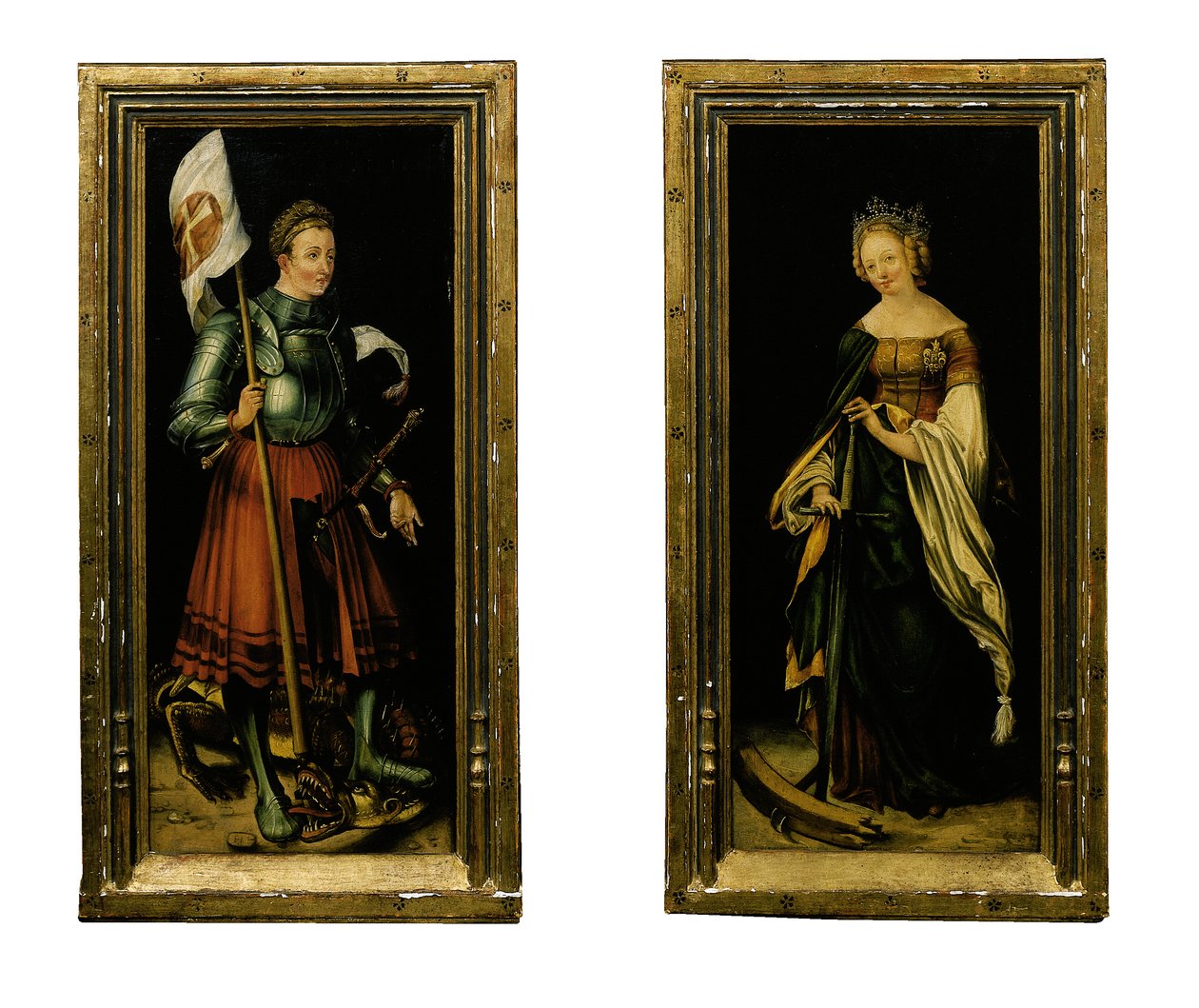 Saint George och Saint Catherine av Hans Suess Kulmbach