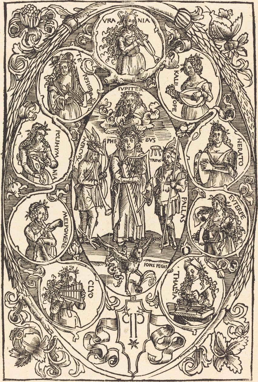 Apollon och muserna av Hans Süss von Kulmbach
