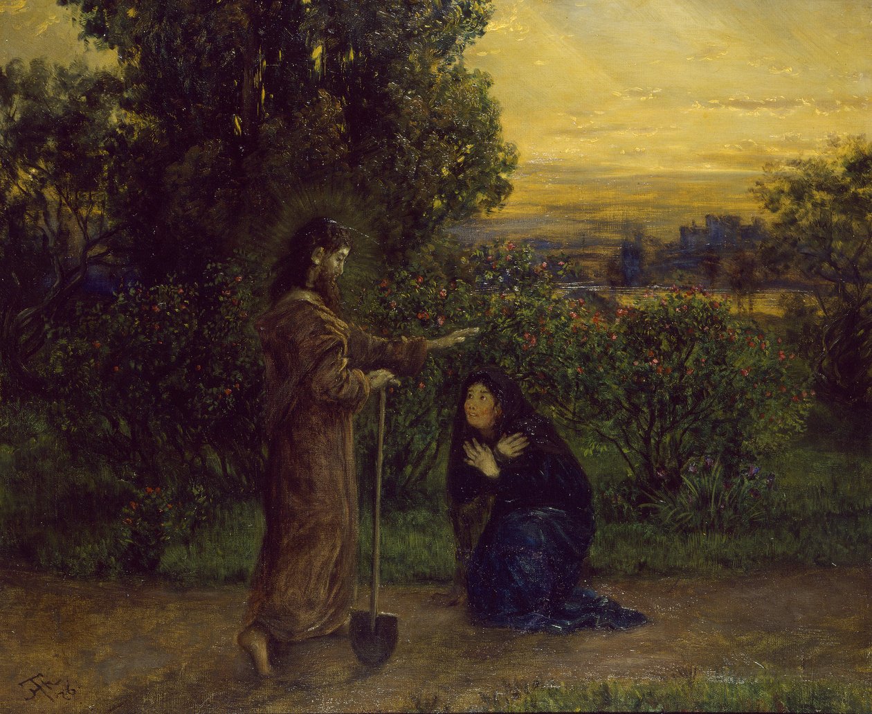 Kristus visar sig för Maria Magdalena av Hans Thoma