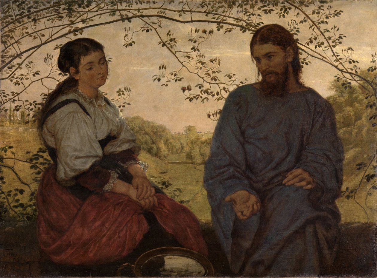 Kristus och den samariska kvinnan av Hans Thoma