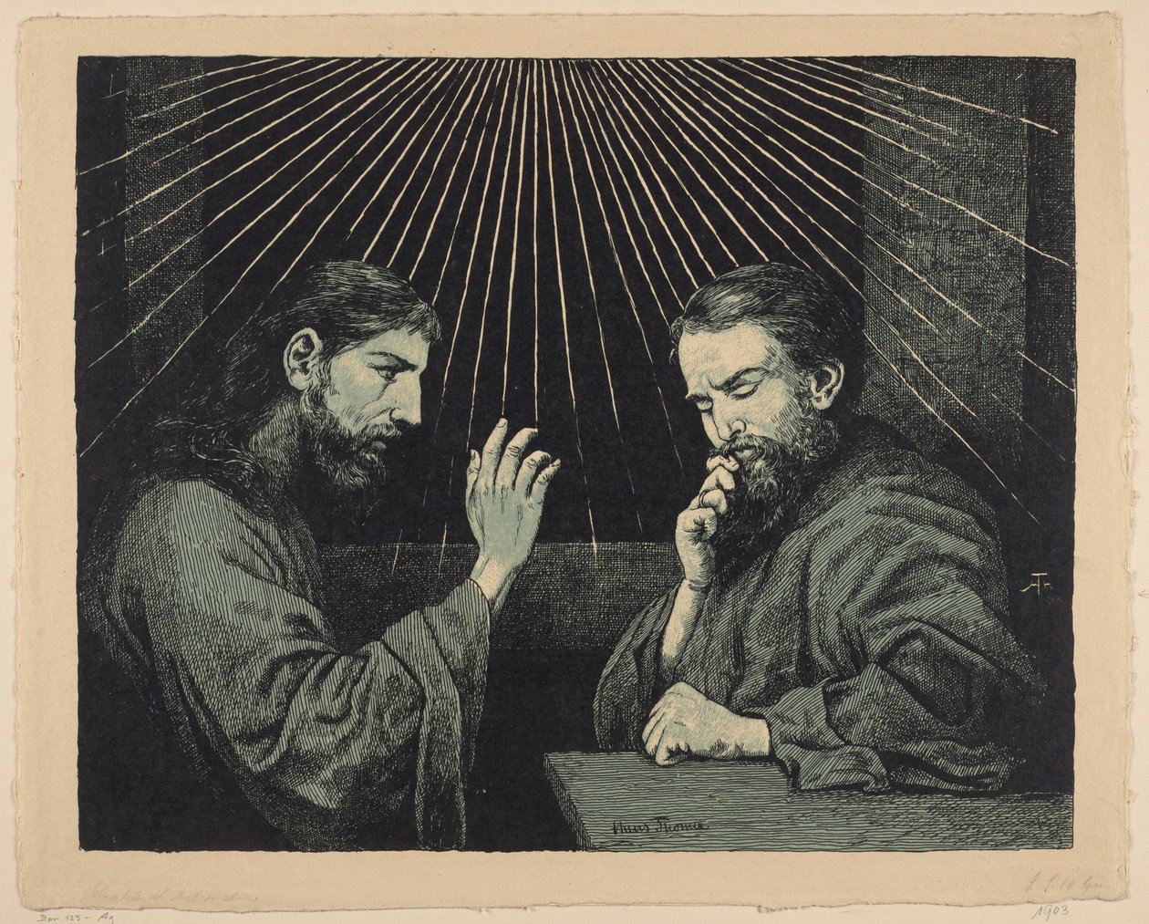 Kristus och Nikodemos av Hans Thoma