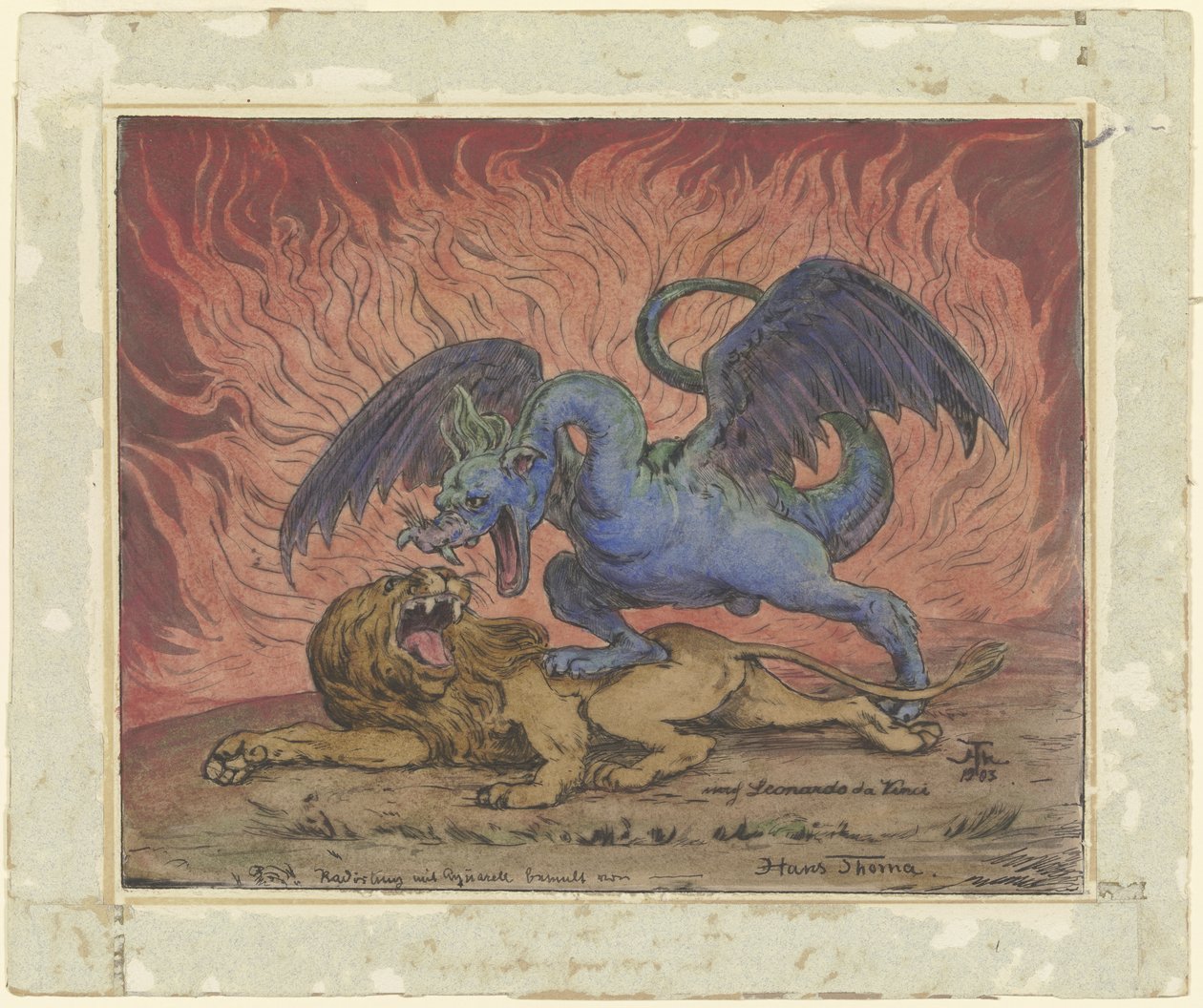 Draken och lejonet av Hans Thoma