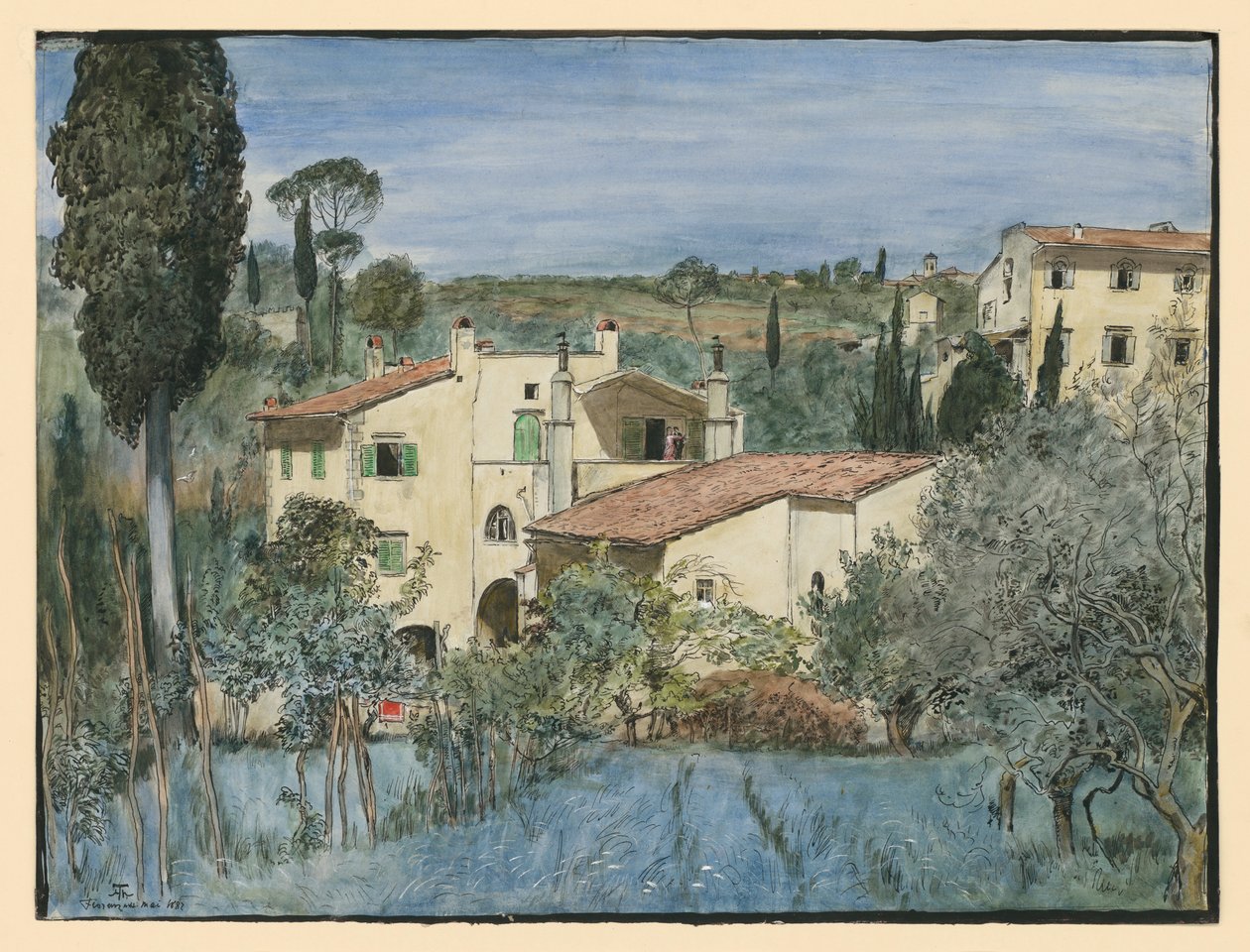 En villa i utkanten av Florens av Hans Thoma