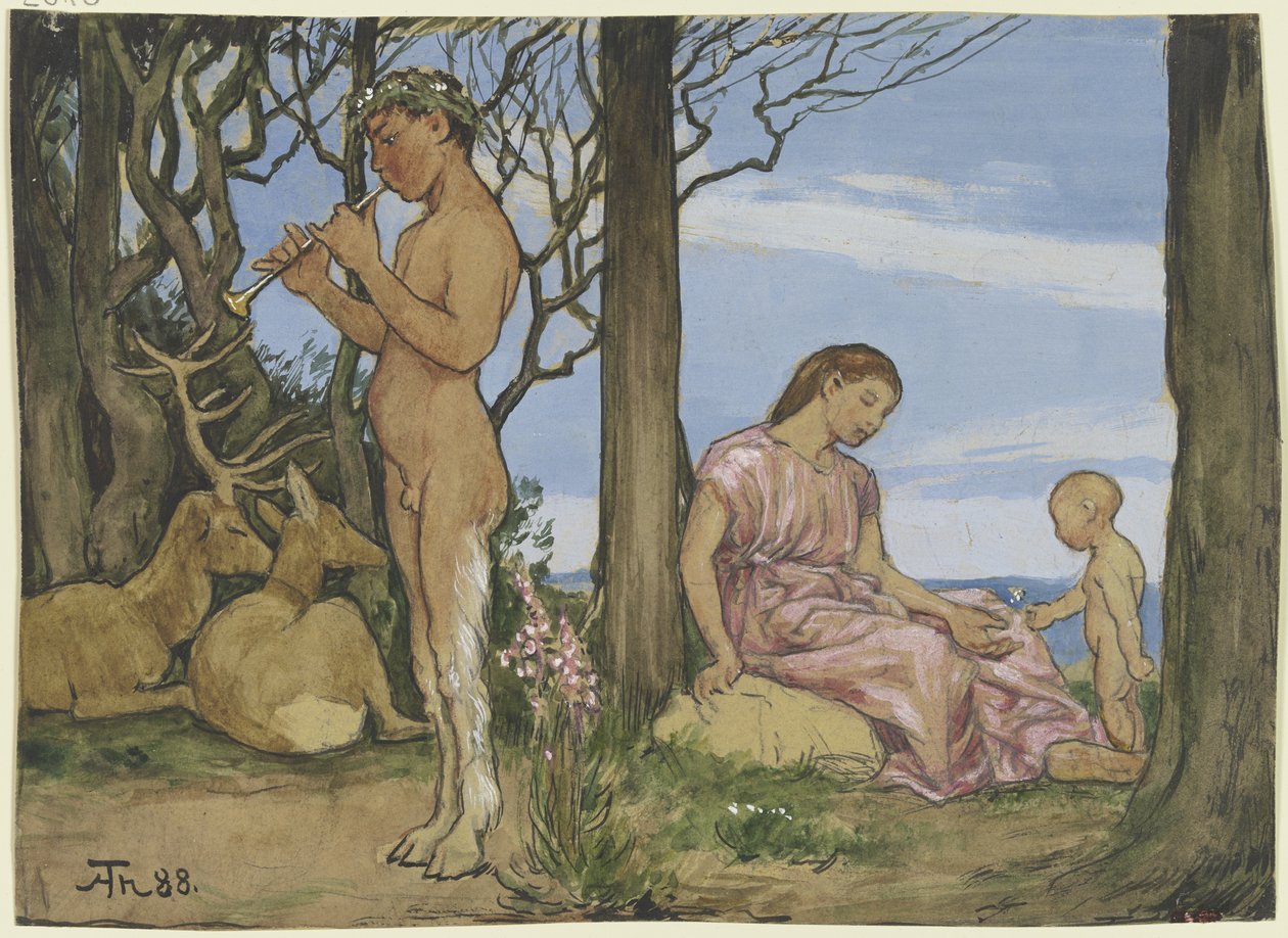 Faun och nymf av Hans Thoma