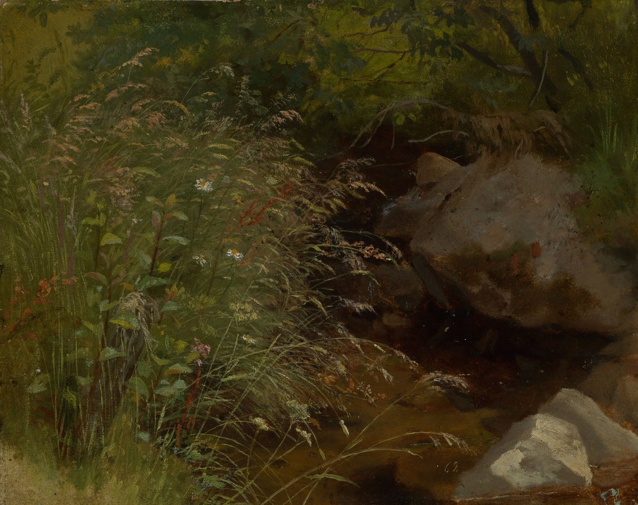 Gräs vid bäckkanten av Hans Thoma