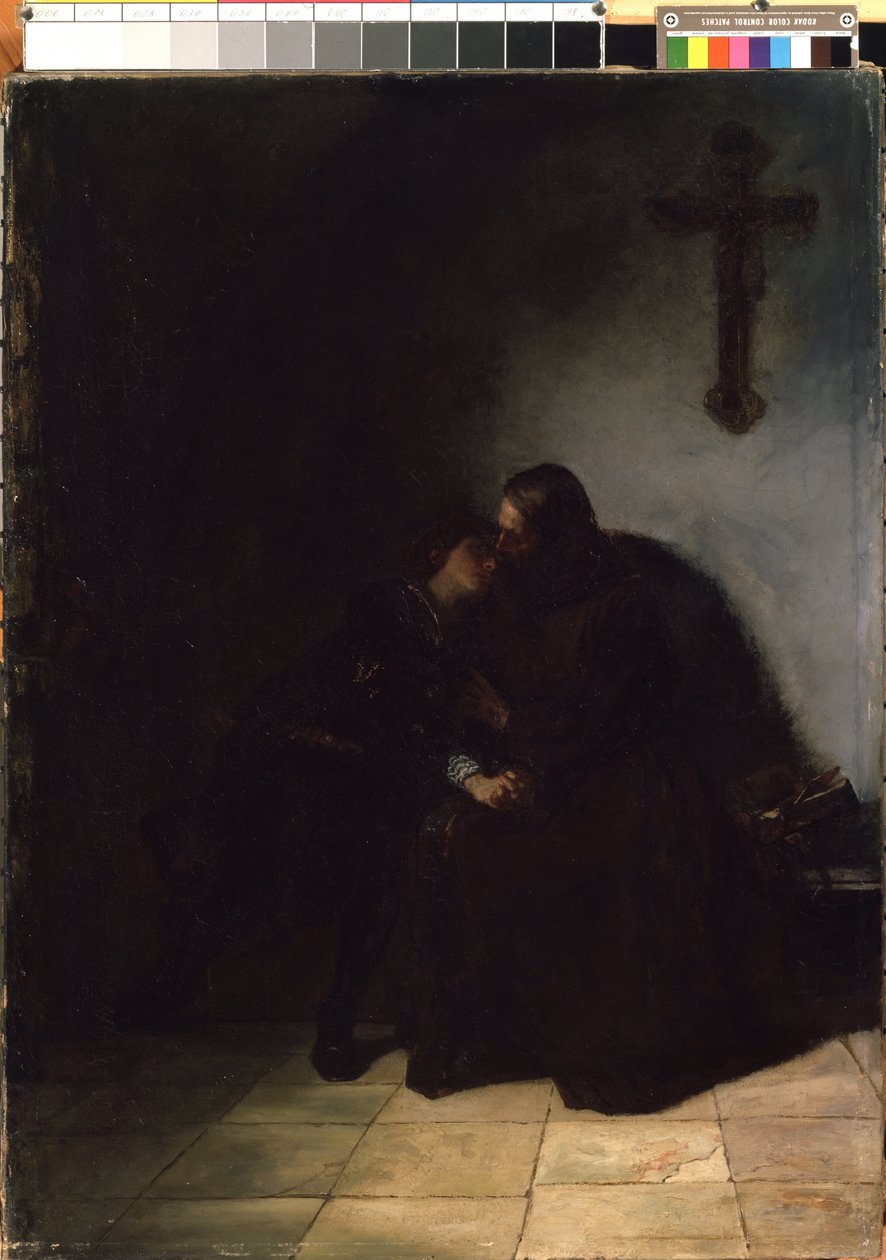 ""Den dömdes farväl" (Den dömdes farväl) den dömde mannens farväl till sin hustru. Målning av Hans Thoma (1839-1924) Mikalojus Konstantinas Ciurlionis Fine Arts Museum, Kaunas, Litauen av Hans Thoma