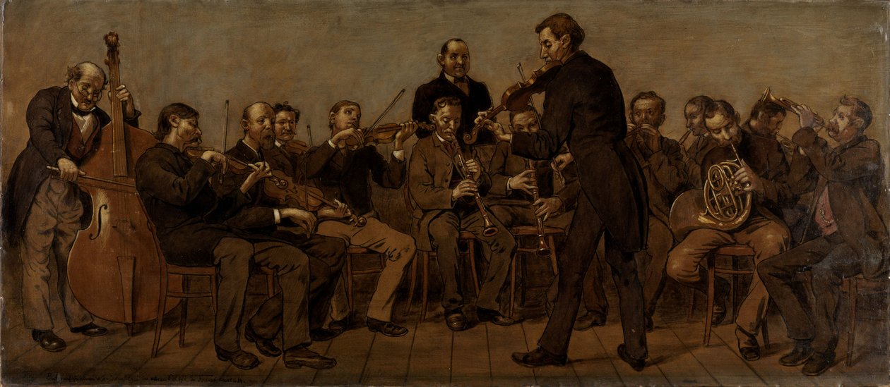 Lantlig musikkapell av Hans Thoma