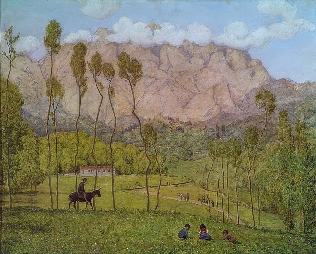Landskap nära Carrara. Omkring 1910 av Hans Thoma