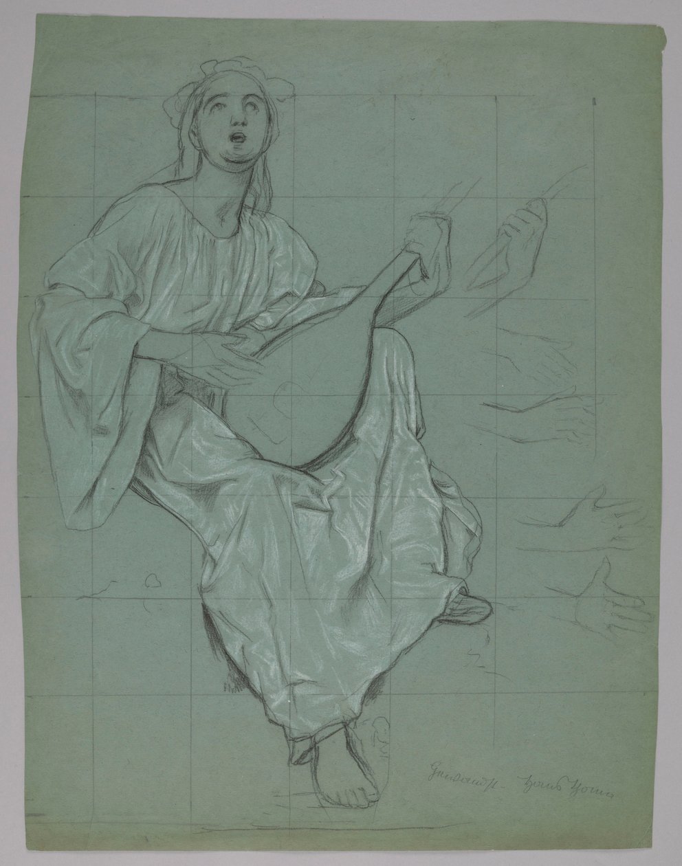 Lutnistka (framsida och baksida) av Hans Thoma