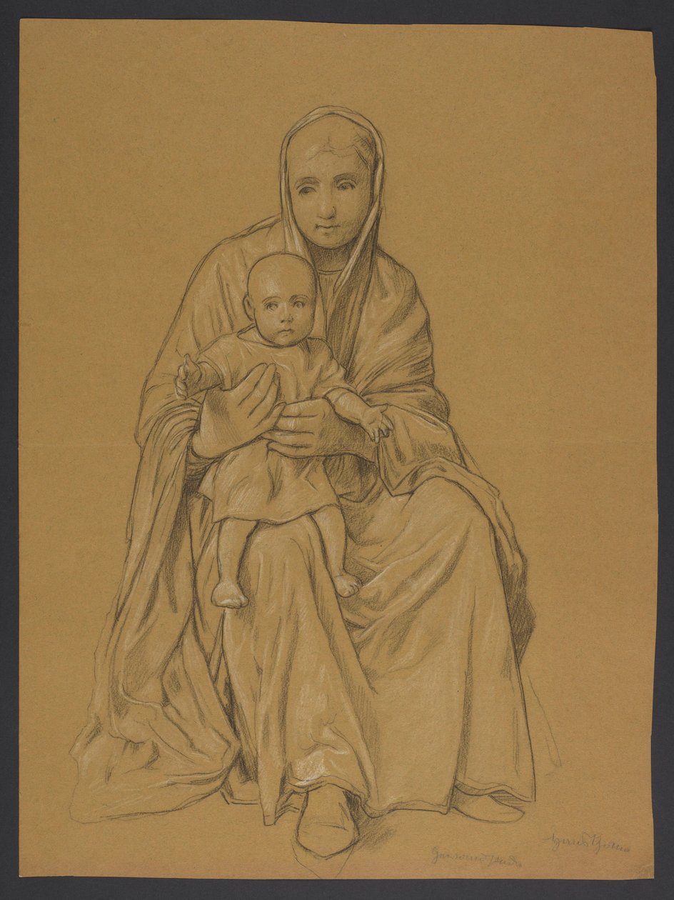 Maria med Jesus i knät av Hans Thoma