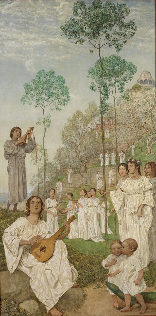 Påsktriptyk: De saligas rike (Paradiset) av Hans Thoma
