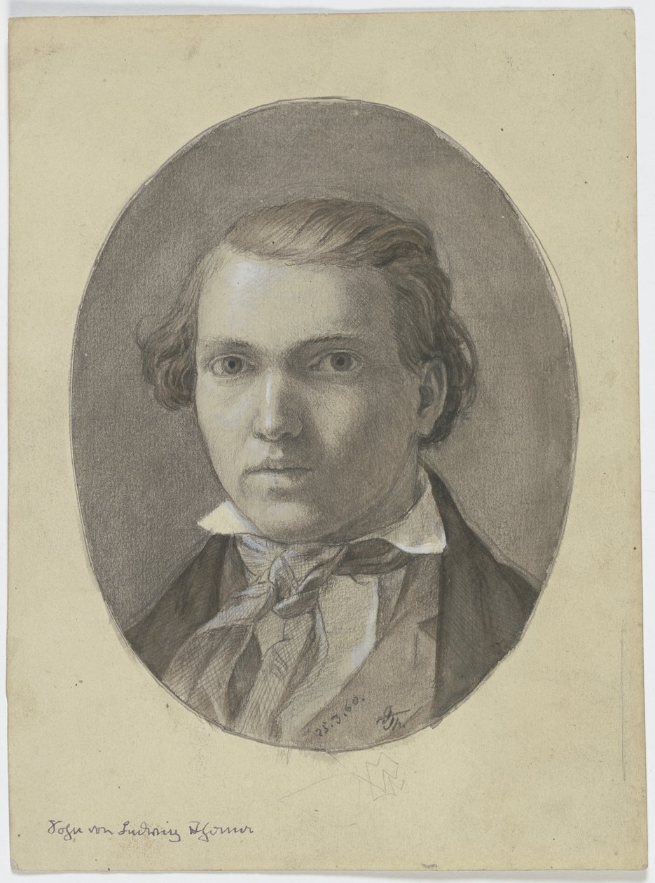 Porträtt av en av Ludwig Thomas söner av Hans Thoma
