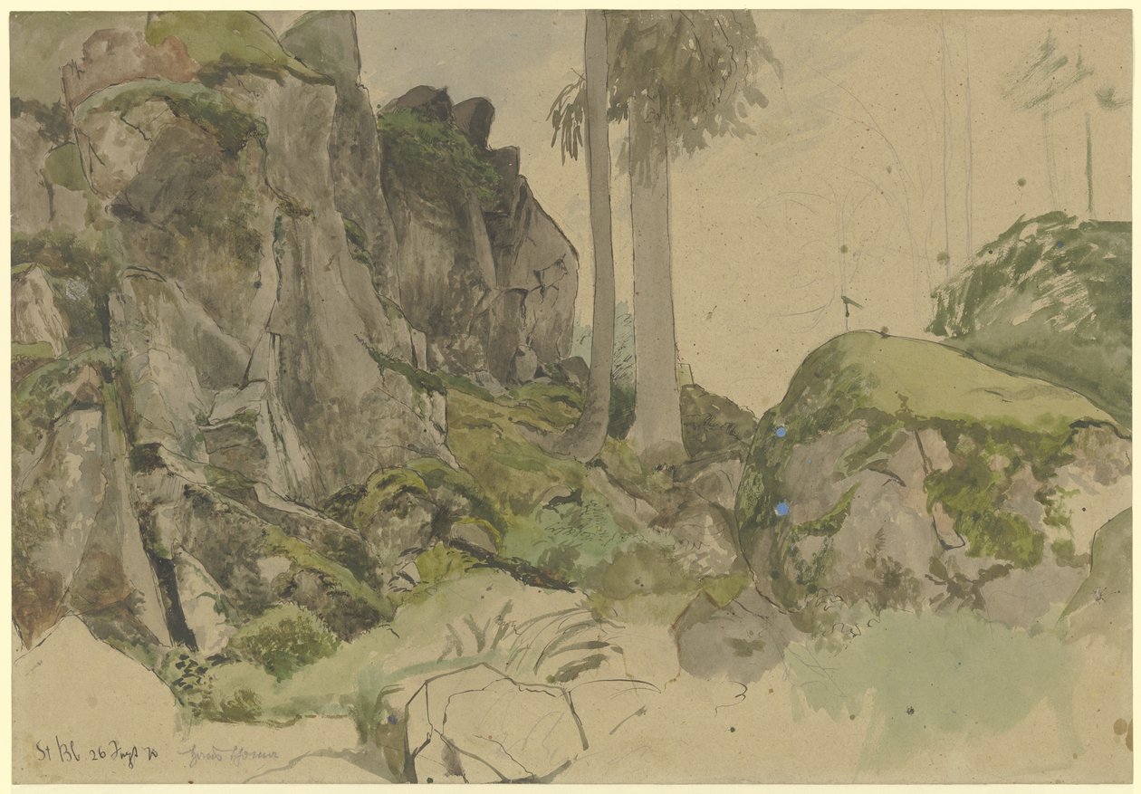 Klippor nära Sankt Blasius, Schwarzwald av Hans Thoma