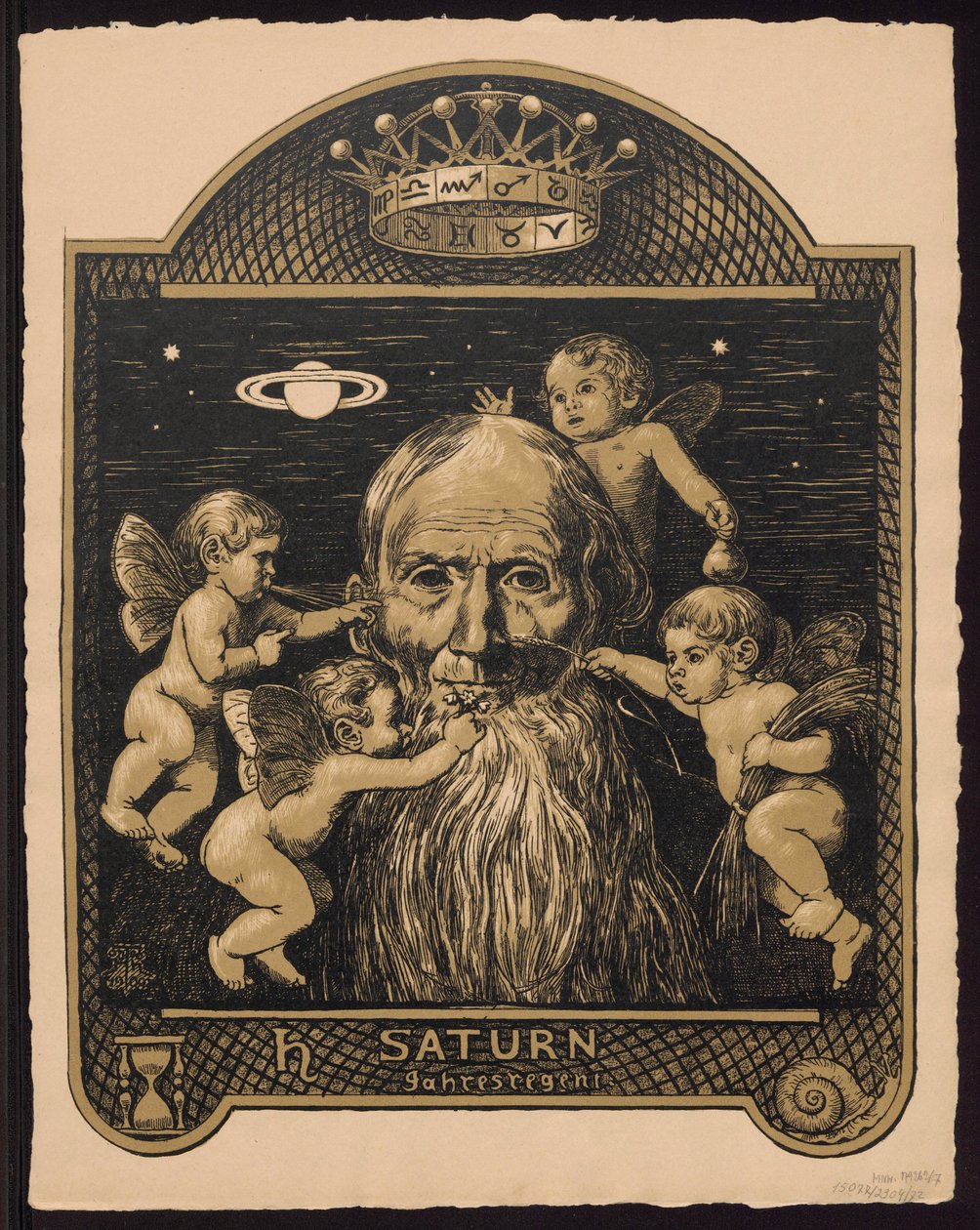 ”Saturnus, årets härskare”. Saturnus som årets härskare. Projekt till ”Evighetskalendern i bilder”, del II (Evighetskalendern i bilder) av Hans Thoma