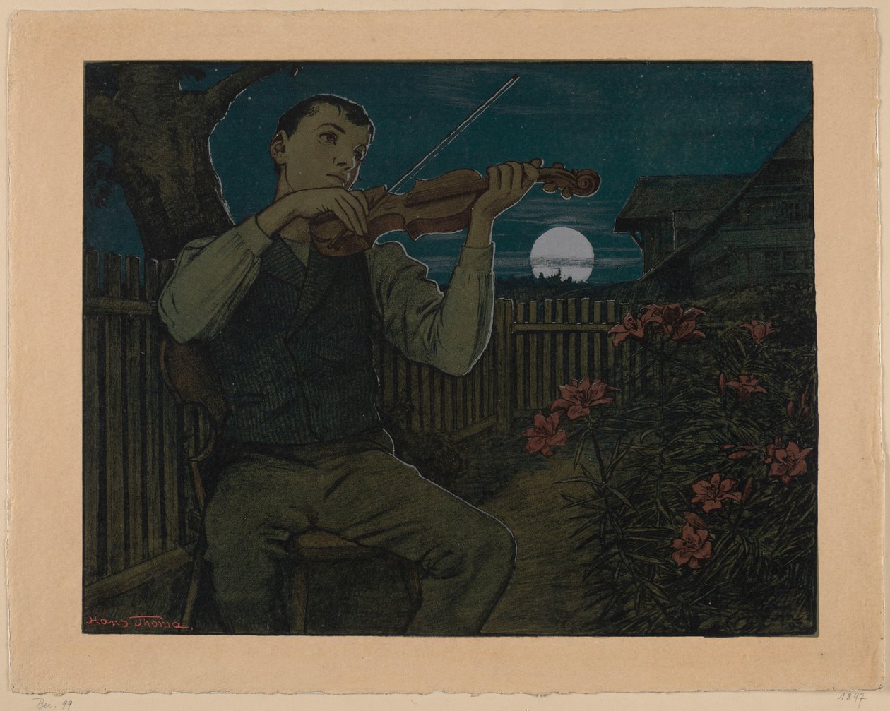 En violinist i månskenet av Hans Thoma