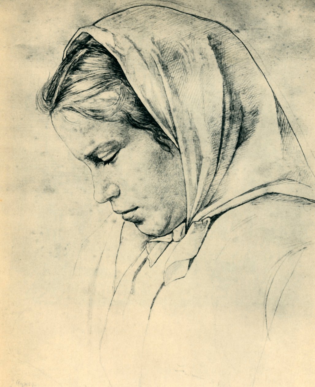 Konstnärens syster Agathe, 1866, 1943. av Hans Thoma