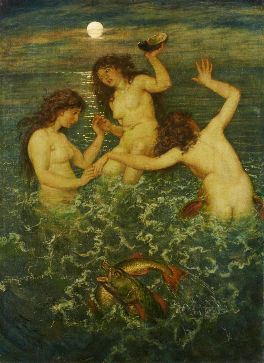 Tre sjöjungfrur av Hans Thoma