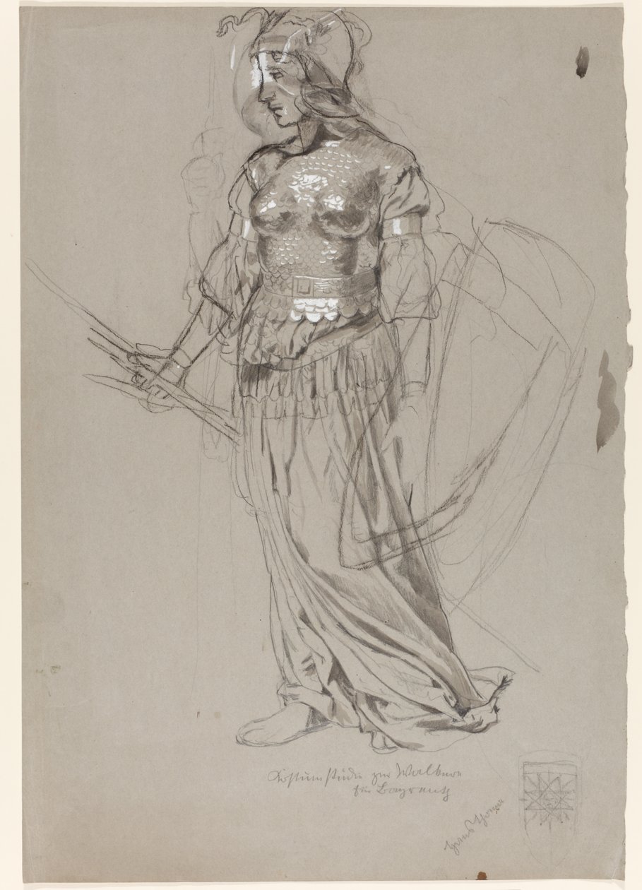 Valkyria (kostymskiss för Bayreuth) av Hans Thoma