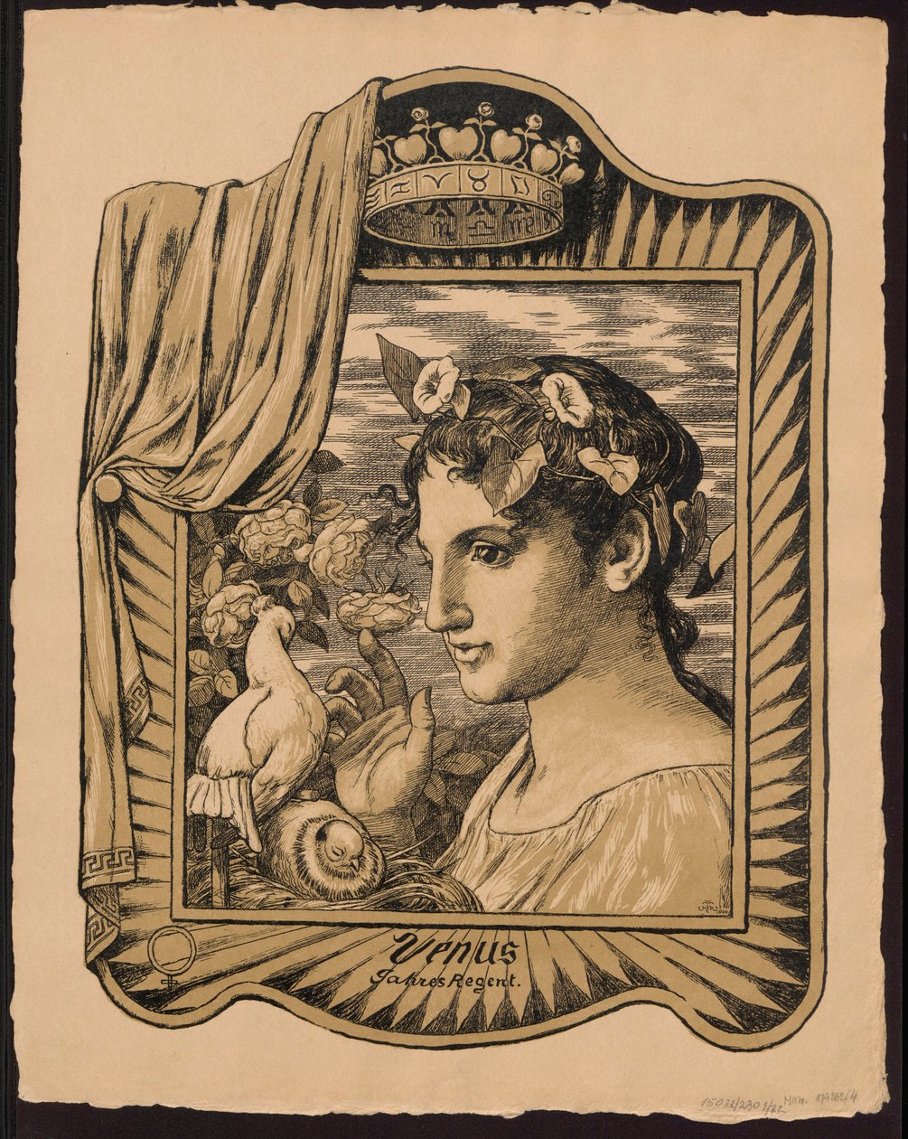 "Venus, årets härskarinna". Skisser till "Evig bildkalender", del II (Immerwährender Bilderkalender) av Hans Thoma