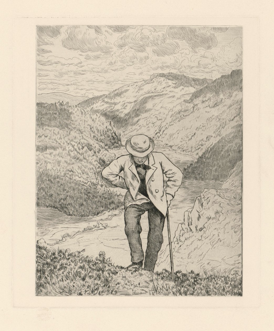 Vandrare i bergen av Hans Thoma
