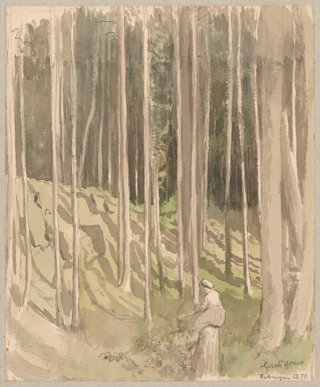 Utsikt över skogen i Bad Säckingen av Hans Thoma