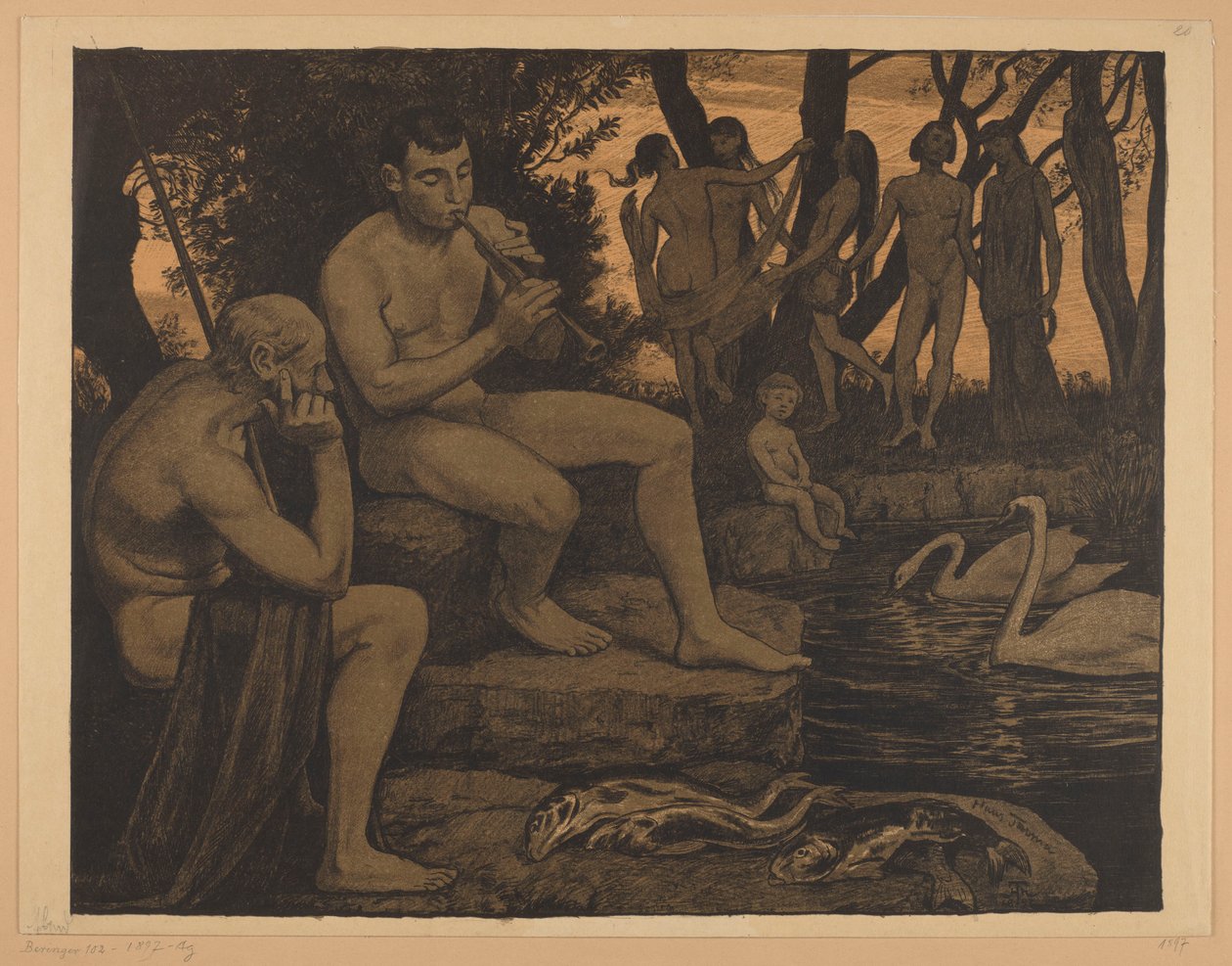 Kväll (skogsidyll) av Hans Thoma
