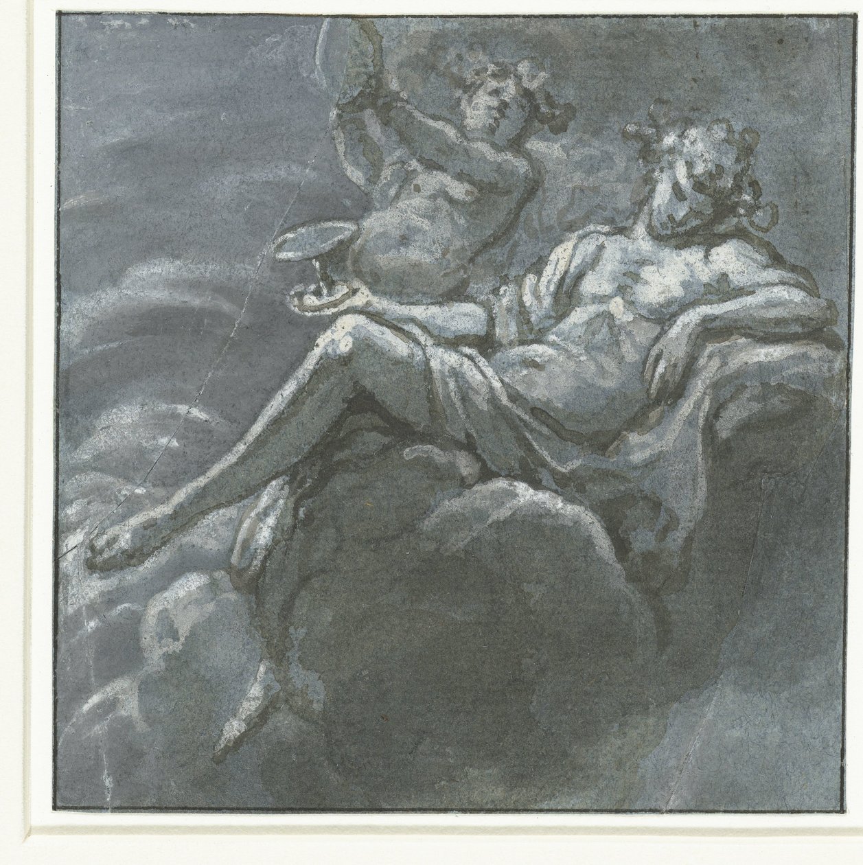Bacchus med en drinkskål och en Sileen av Hans Ulrich Franck