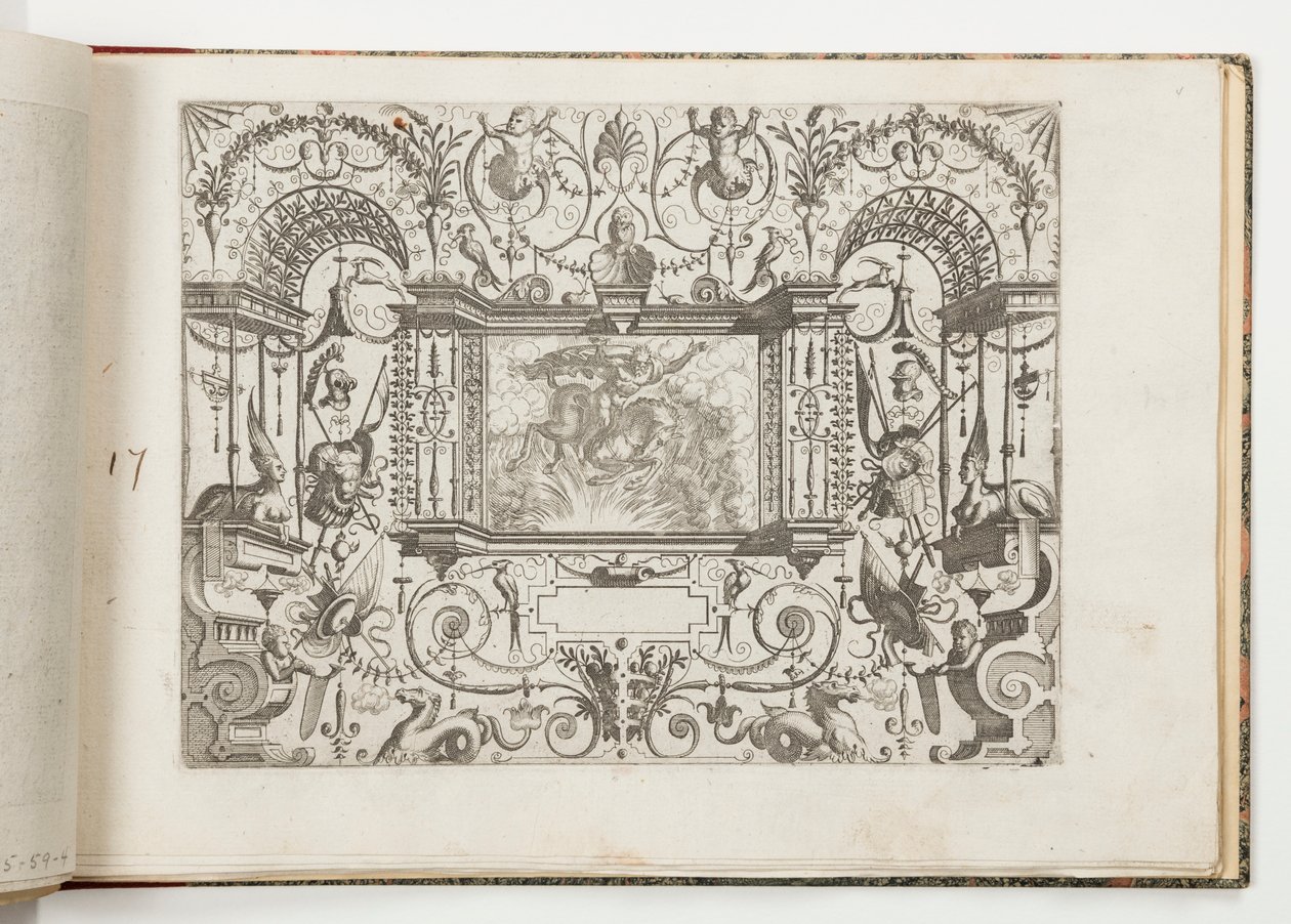 Tallrik 17, från Grotteßco på olika sätt (Various Grotesques) av Hans Vredeman de Vries