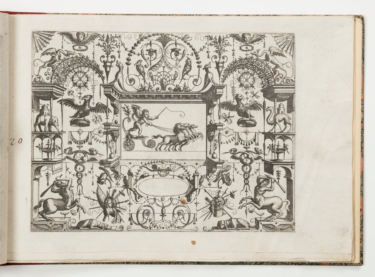 Tallrik 20, från Grotteßco på olika sätt (Various Grotesques) av Hans Vredeman de Vries