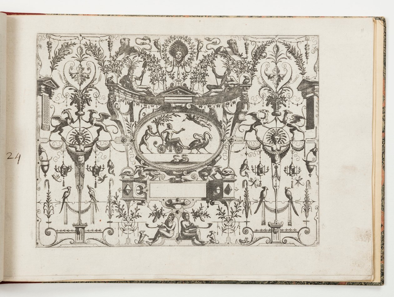 Tallrik 24, från Grotteßco: på olika sätt (Various Grotesques) av Hans Vredeman de Vries