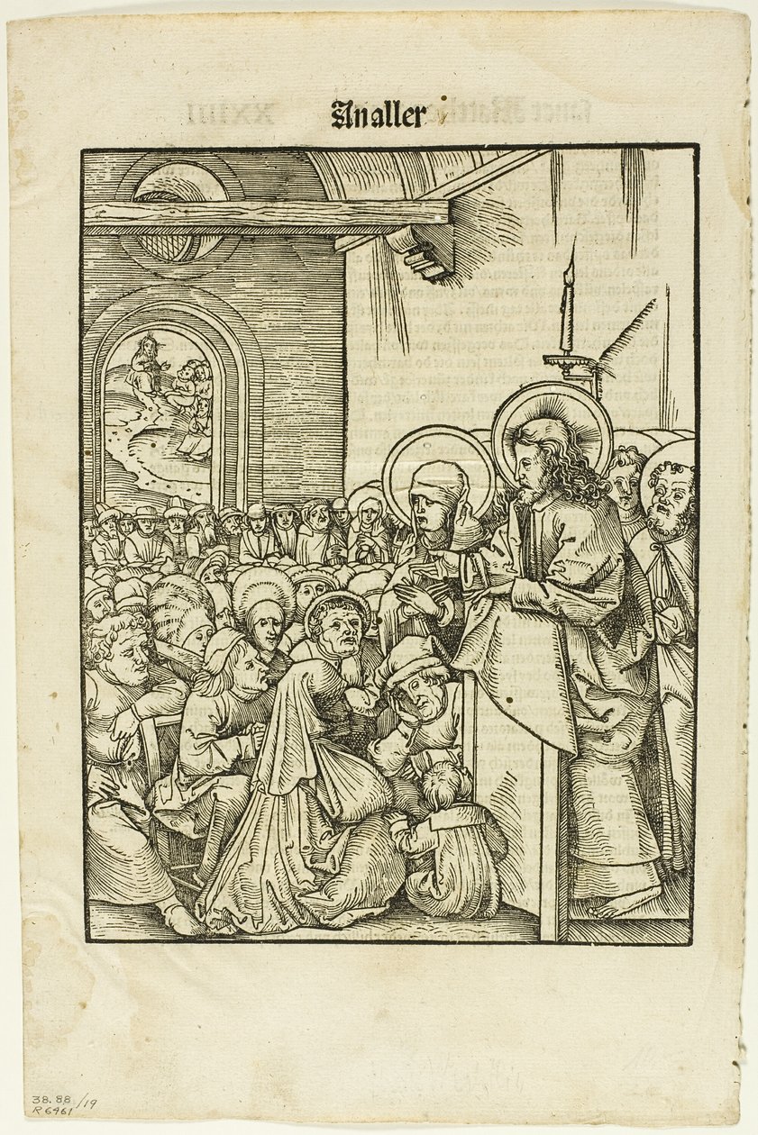 Kristus predikar, från Leben Jesu Christi, plansch 19 från Träsnitt ur böcker från 1500-talet av Hans Wechtlin I
