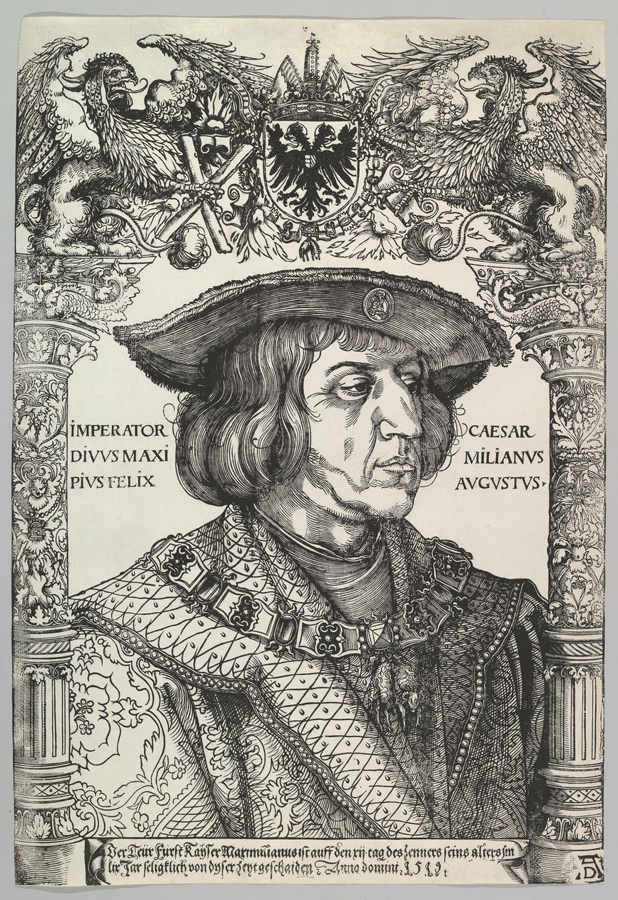 Porträtt av kejsar Maximilian I, 1519. av Hans Weiditz