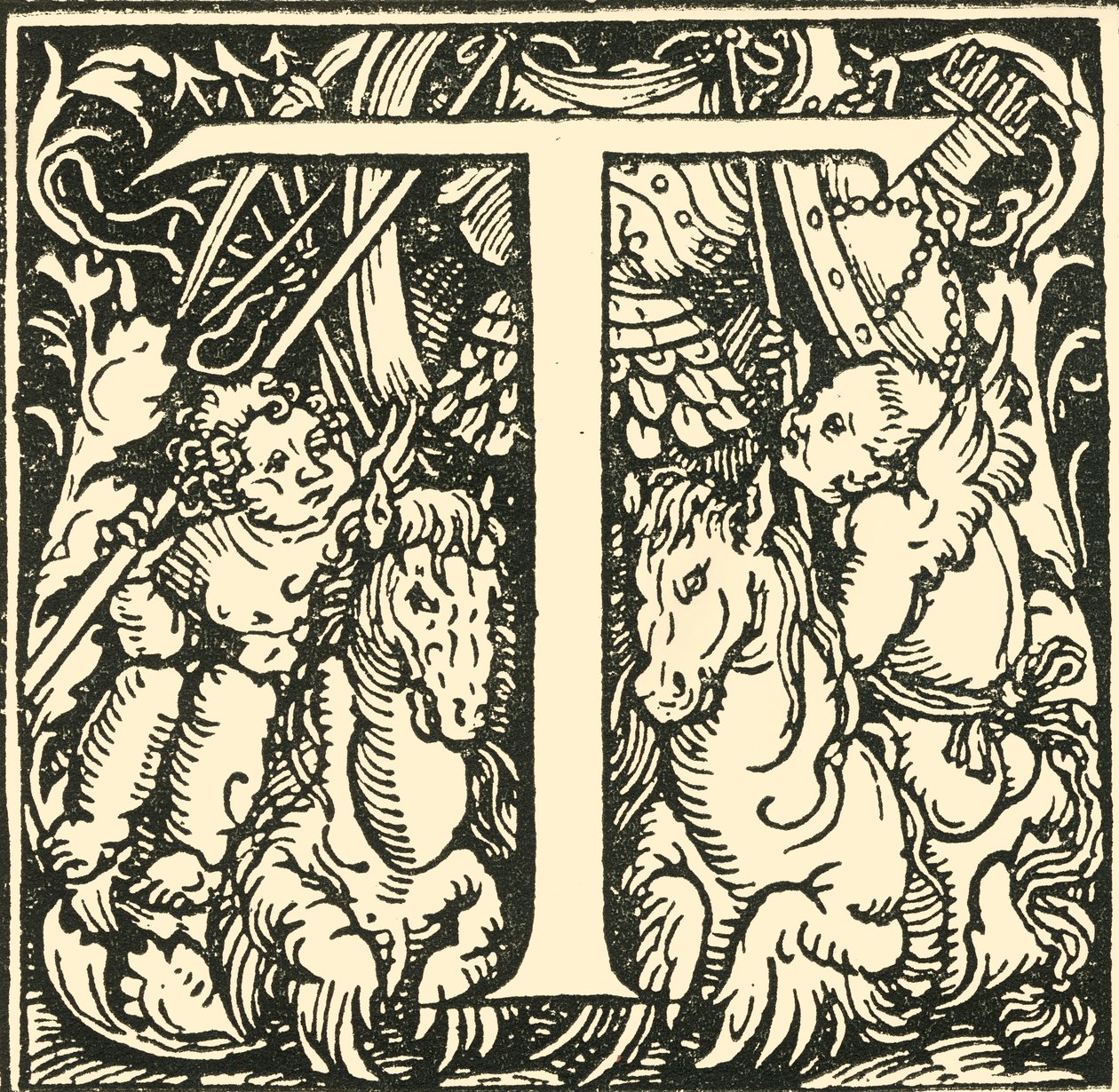 T - An Alphabet av Hans Weiditz, c1520-1521, 1908. av Hans Weiditz