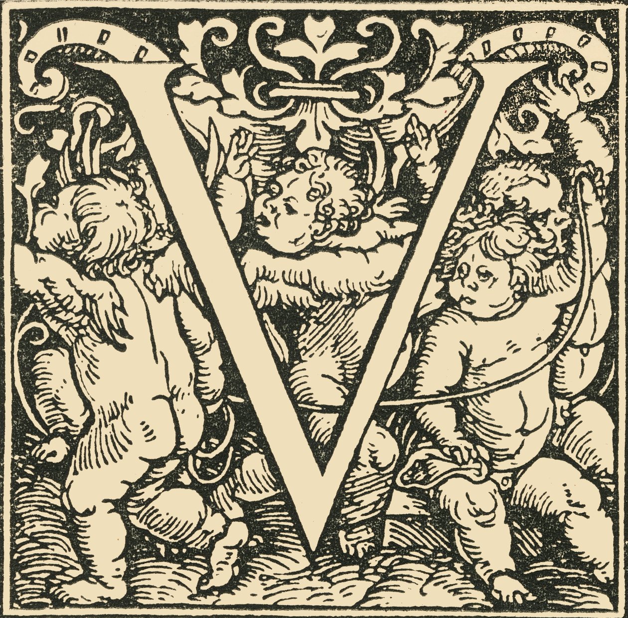 V - Ett alfabet av Hans Weiditz, c1520-1521, 1908. av Hans Weiditz