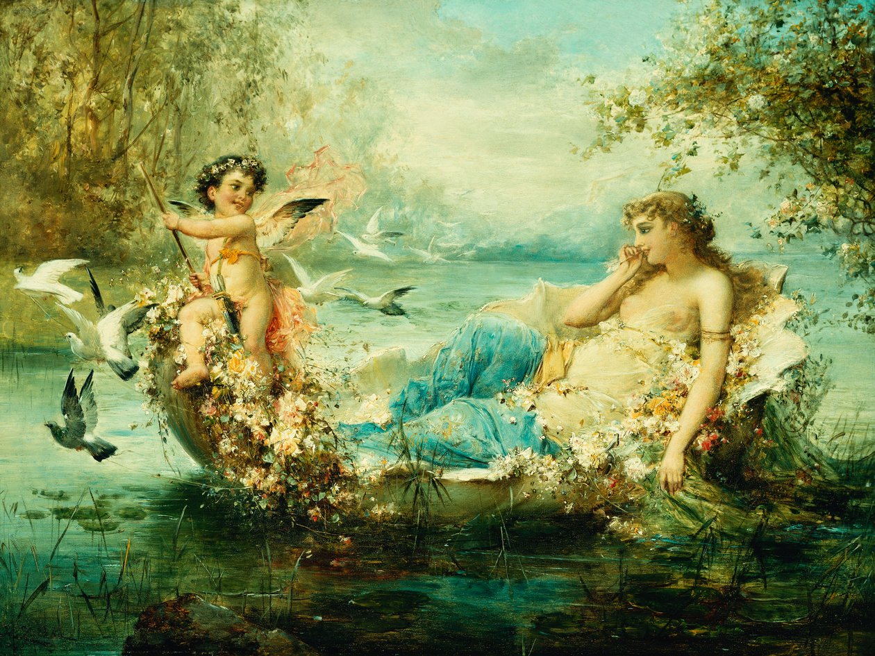 Venus och Amor av Hans Zatzka