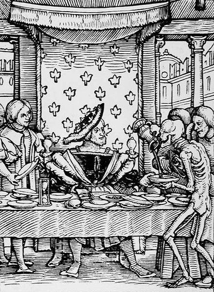 Döden och kungen, från Dödsdansen, gravyr av Hans Lutzelburger, ca 1538 av Hans after Holbein the Younger