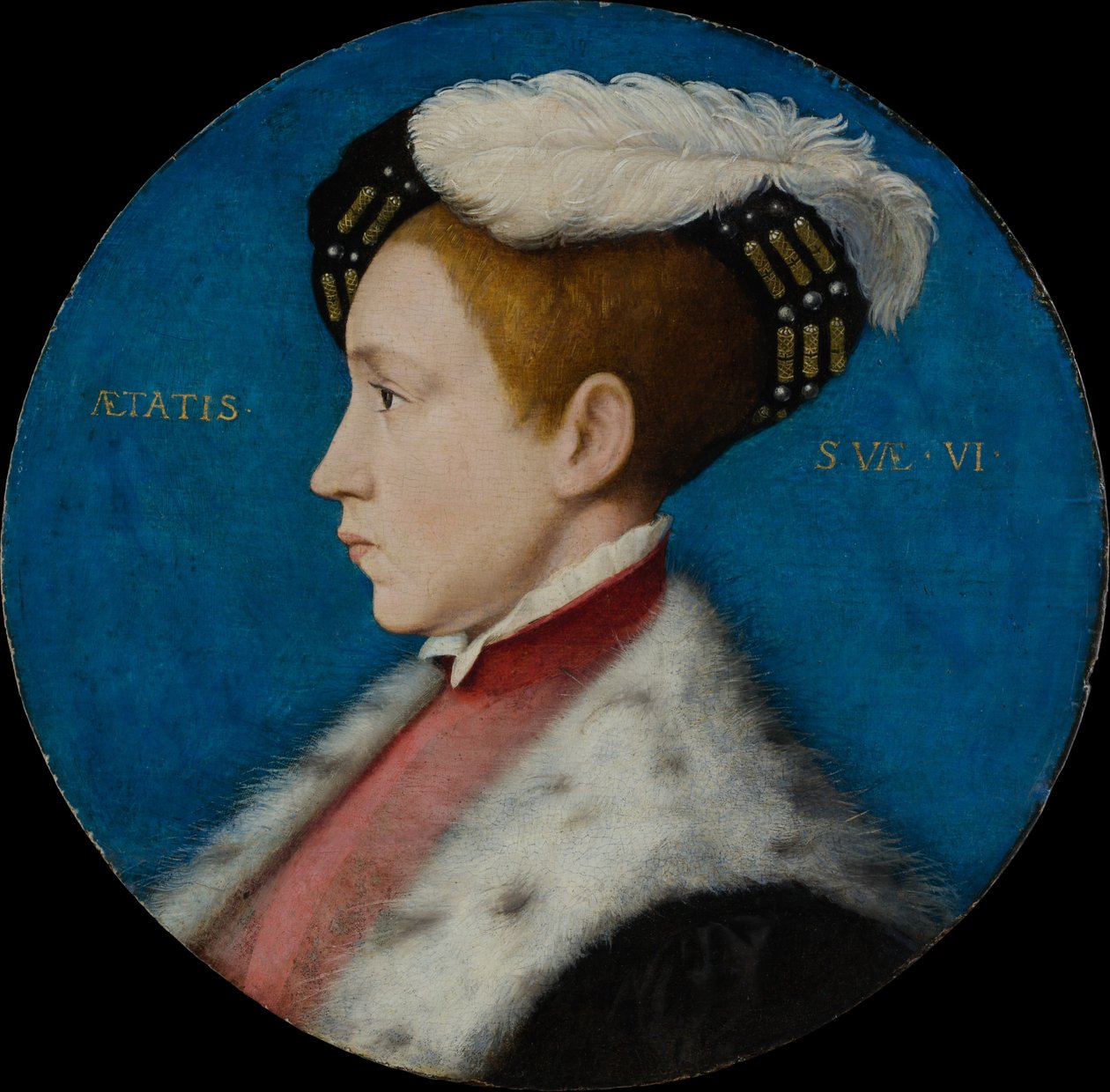 Edward VI, ca 1545 (olja och guld på ek) av Hans after Holbein the Younger