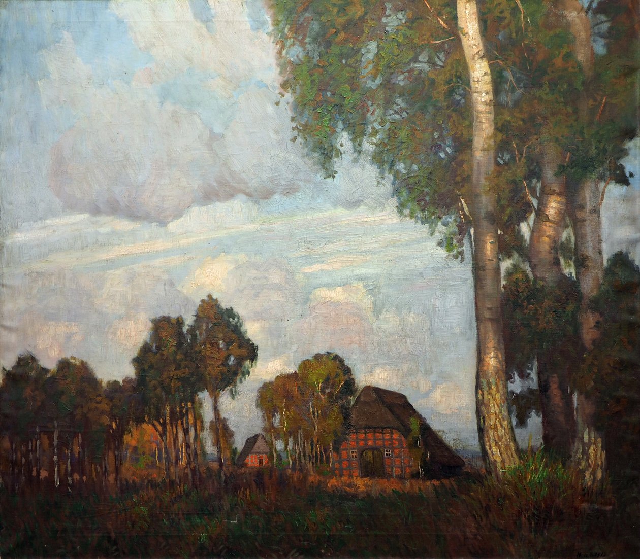 Kvällsljus med små stugor av Hans am Ende